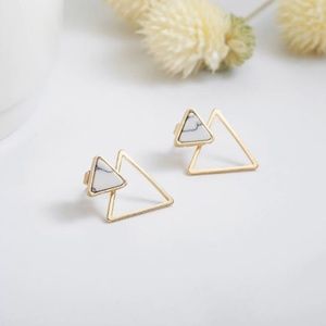 4 for $25 Triangular Natural Stone Marble Earrings